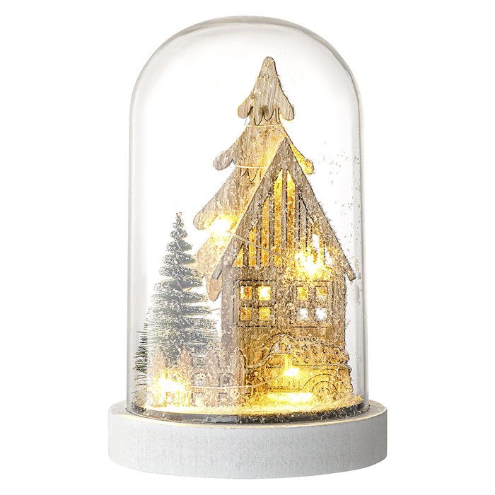 Декор новогодний Snowy town белого цвета с подсветкой Декор новогодний Snowy town белого цвета с подсветкой
