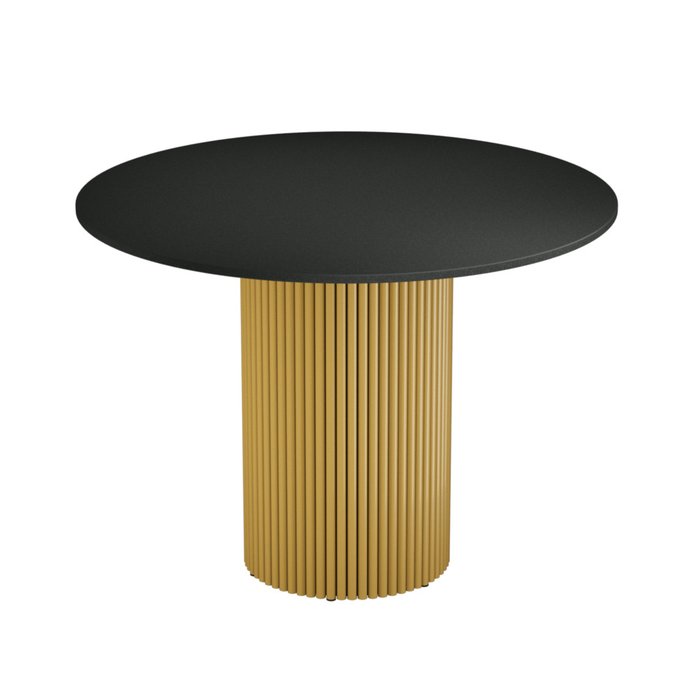 Обеденный стол Trubis Wood L 100 черно-золотого цвета