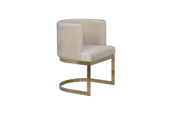 Стул светло-бежевого цвета на металлическом каркасе  - купить Обеденные стулья по цене 43800.0