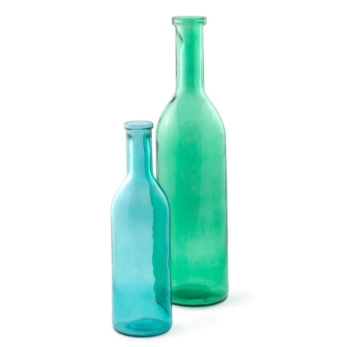 Бутыль Large Blue Rustic Glass голубого цвета - купить Вазы  по цене 6132.0