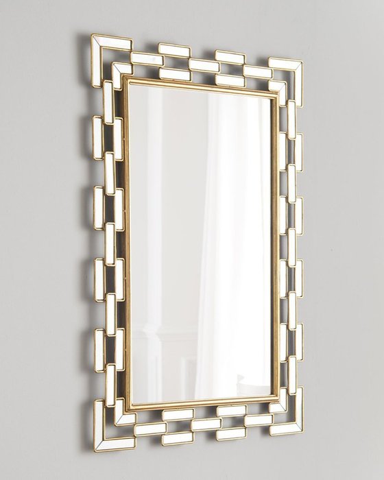 Настенное зеркало Тайлер в металлической раме  - купить Настенные зеркала по цене 26295.0
