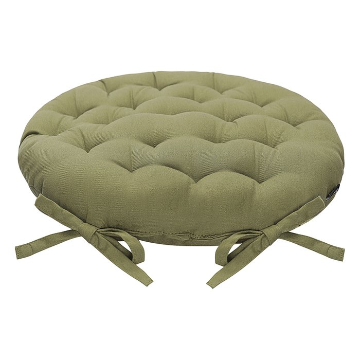 Круглая подушка на стул Essential 40х40 оливкового цвета - купить Декоративные подушки по цене 1290.0