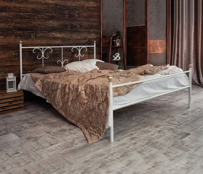 Кованая кровать Симона 180х200 белого цвета - лучшие Кровати для спальни в INMYROOM
