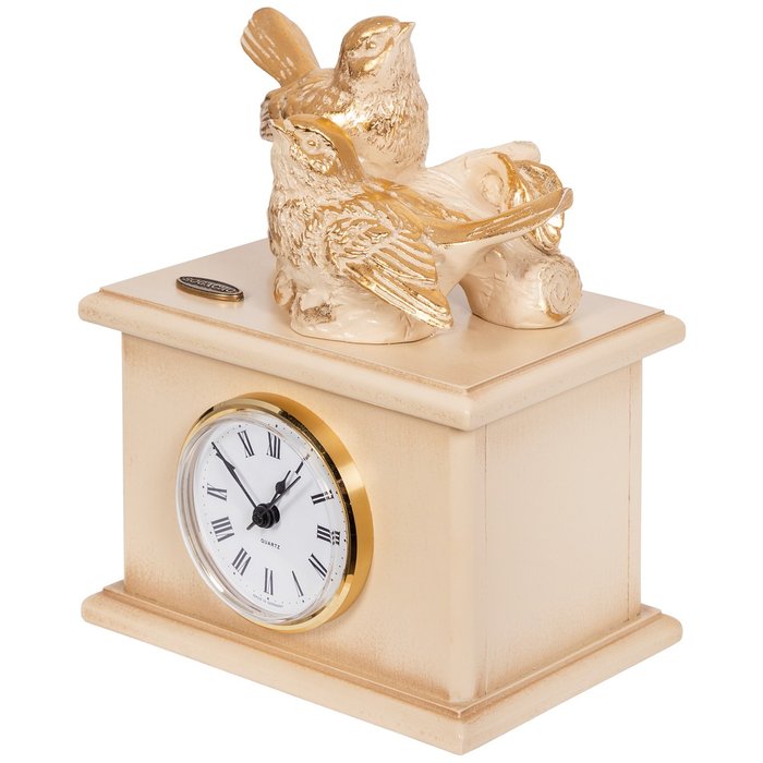 Часы Птички Терра Дуэт бежево-золотого цвета - купить Часы по цене 9542.0