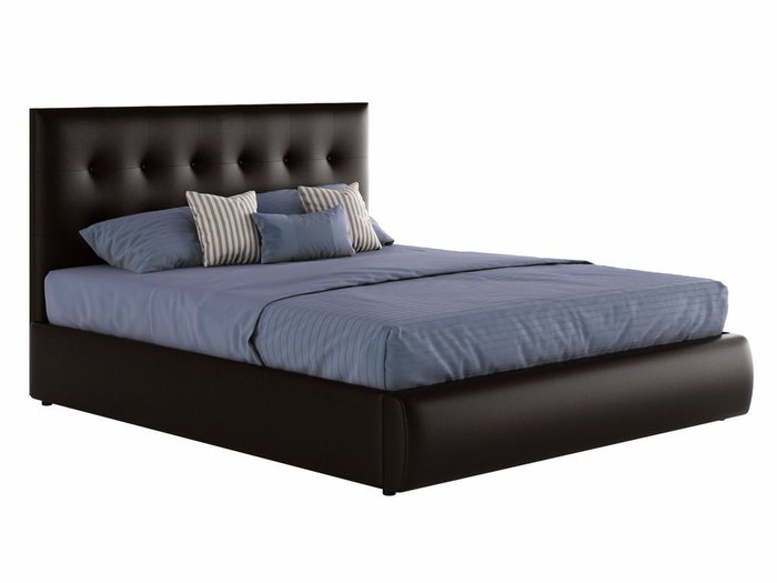Кровать Селеста 140х200 с подъемным механизмом темно-коричневого цвета
