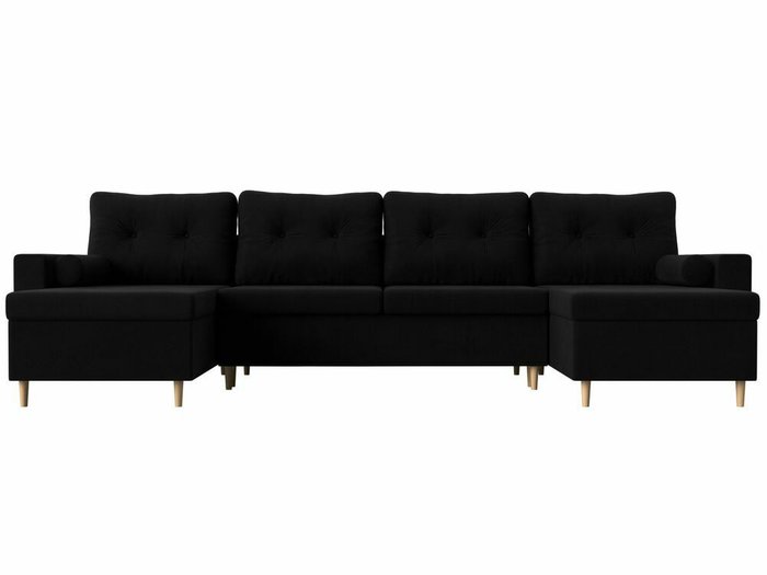 Угловой диван-кровать Белфаст черного цвета (тик-так)  - купить Угловые диваны по цене 89999.0