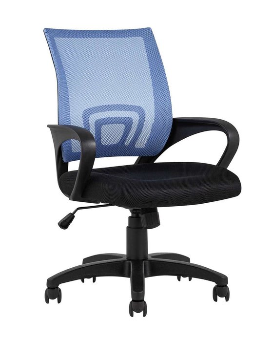 Кресло офисное Top Chairs Simple со спинкой голубого цвета