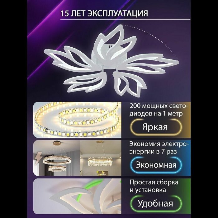 Потолочная люстра Rif LED LAMPS 81118/4C (акрил, цвет белый) - лучшие Потолочные люстры в INMYROOM