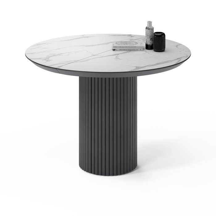 Раздвижной обеденный стол Ботейн бело-черного цвета - лучшие Обеденные столы в INMYROOM