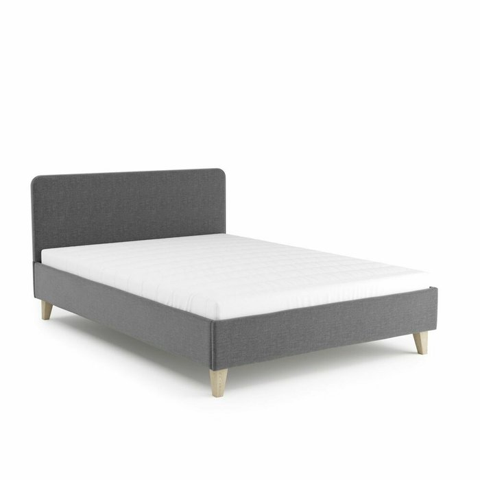 Кровать Сканди 160x200 тёмно-серого цвета без подъемного механизма Кровать Сканди 160x200 тёмно-серого цвета без подъемного механизма