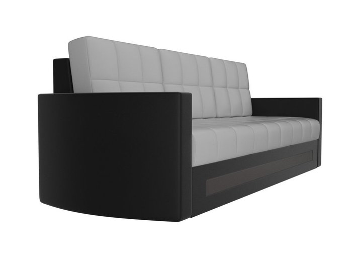 Прямой диван-кровать Белла бело-черного цвета (экокожа) - лучшие Прямые диваны в INMYROOM