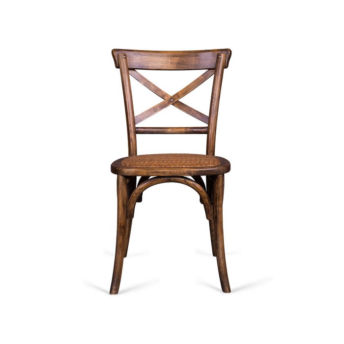 Стул Crosshair Stripe из массива дуба с сиденьем из ротанга - купить Обеденные стулья по цене 6600.0