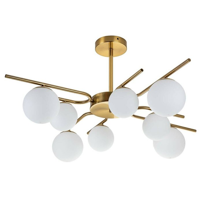 Люстра на штанге Sphere 642/8P Brass (стекло, цвет белый) - купить Подвесные люстры по цене 15630.0 Люстра на штанге Sphere 642/8P Brass (стекло, цвет белый) - купить Подвесные люстры по цене 15630.0