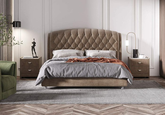 Кровать Venezia 180х200 цвета латте без основания и подъемного механизма - купить Кровати для спальни по цене 49500.0