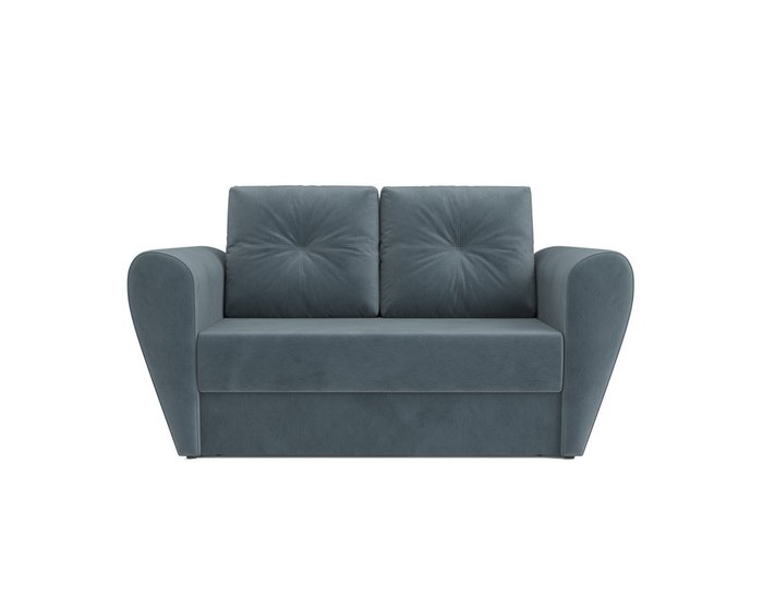 Прямой диван-кровать Квартет серо-синего цвета - купить Прямые диваны по цене 26090.0