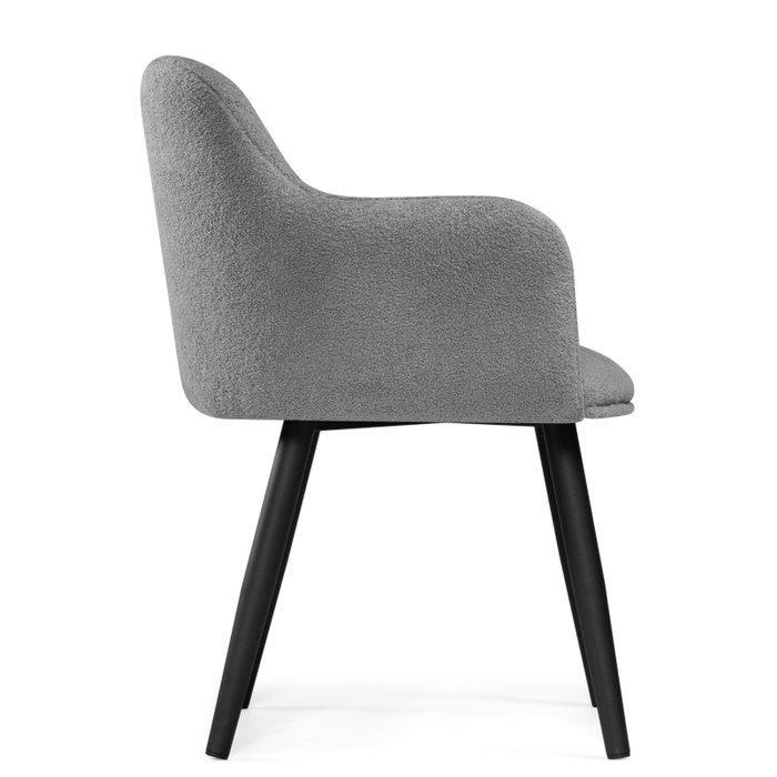 Стул с подлокотниками Халли серого цвета - лучшие Обеденные стулья в INMYROOM