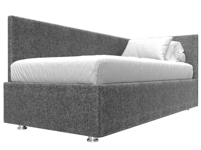 Кровать Лига 039 серого цвета с подъемным механизмом правая - лучшие Кровати для спальни в INMYROOM