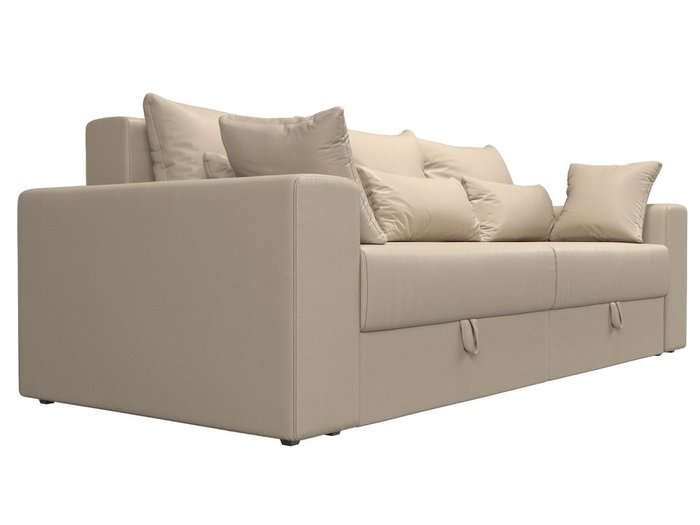 Прямой диван-кровать Мэдисон бежевого цвета (экокожа) - лучшие Прямые диваны в INMYROOM