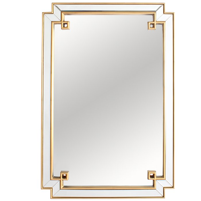 Настенное зеркало Астрид Голд в граненой раме с зеркальным слоем