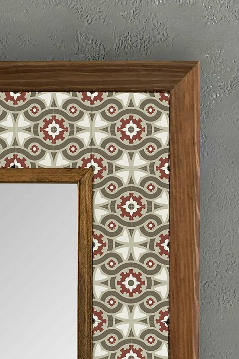 Настенное зеркало с каменной мозаикой 33x33 в раме из композита - купить Настенные зеркала по цене 9840.0