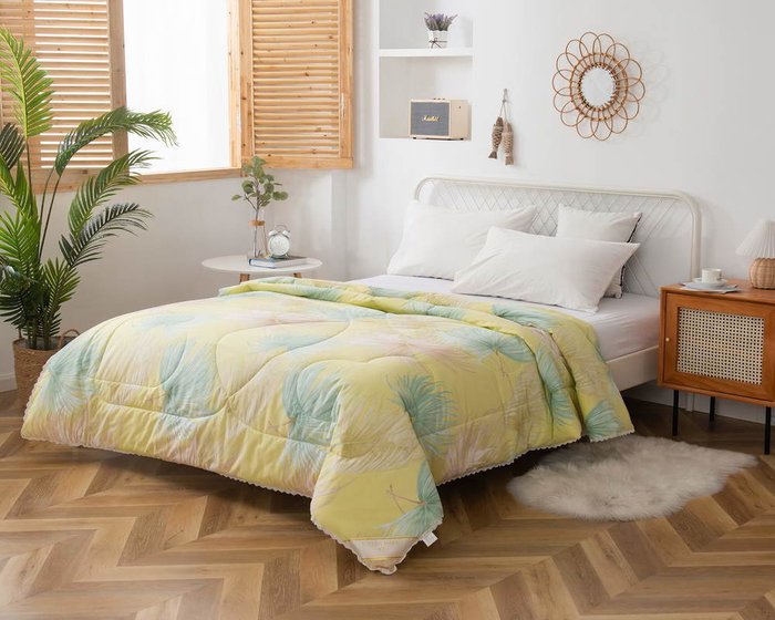 Одеяло Малика 160х220 желто-зеленого цвета - купить Одеяла по цене 11060.0