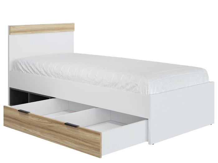 Кровать Скайлайт 90х200 бело-бежевого цвета - лучшие Одноярусные кроватки в INMYROOM