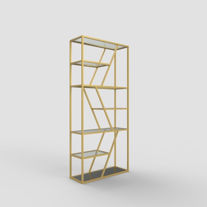 Стеллаж "Demid" золото с тонированным стеклом (2200х1100х300) Стеллаж "Demid" золото с тонированным стеклом (2200х1100х300)
