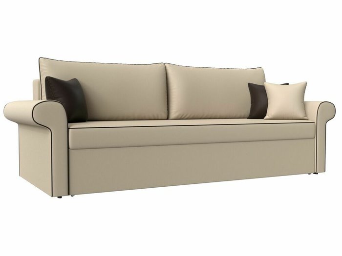 Прямой диван-кровать Милфорд бежевого цвета (экокожа)