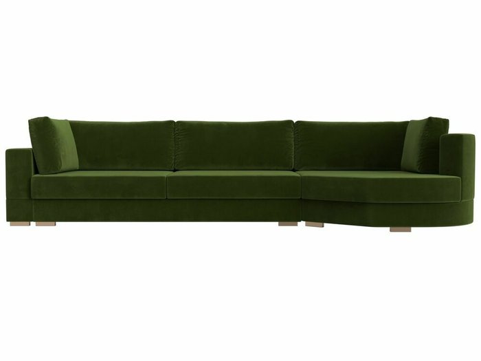 Угловой диван-кровать Лига 026 зеленого цвета правый угол - купить Угловые диваны по цене 85999.0