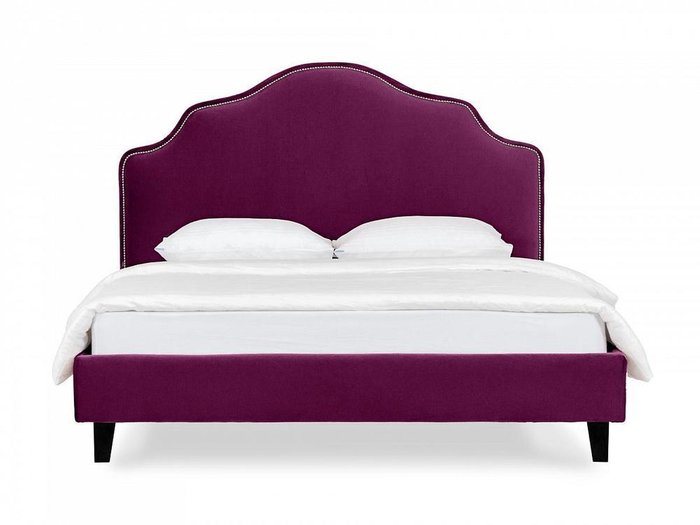 Кровать Queen II Victoria L 160х200 пурпурного цвета с черными ножками - купить Кровати для спальни по цене 56810.0
