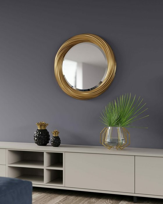 Настенное зеркало ArteL D70 золотого цвета - купить Настенные зеркала по цене 37000.0