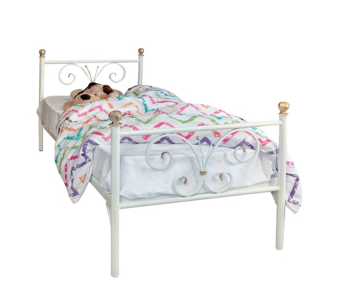 Кровать Бабочка 80х160 белого цвета - купить Одноярусные кроватки по цене 15990.0