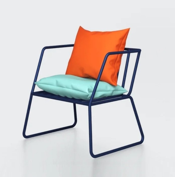 Кресло Bauhaus By Varya Schuka синего цвета - купить Интерьерные кресла по цене 6950.0