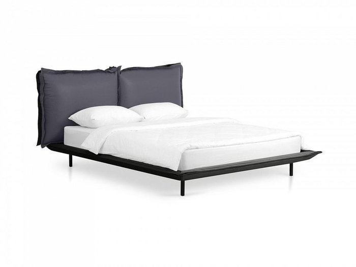 Кровать Barcelona 160х200 серо-черного цвета - купить Кровати для спальни по цене 109800.0