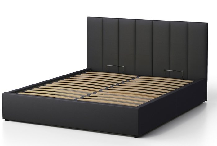 Кровать Венера-3 160х190 черного цвета с подъемным механизмом (экокожа) - купить Кровати для спальни по цене 27552.0