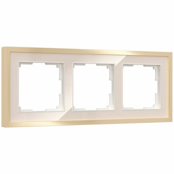 Рамка из металла на 3 поста Baguette айвори/латунь W0032851 Рамка из металла на 3 поста Baguette айвори/латунь W0032851
