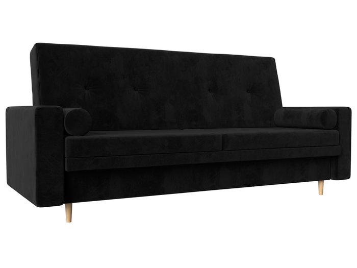 Прямой диван-кровать Белфаст черного цвета (книжка)
