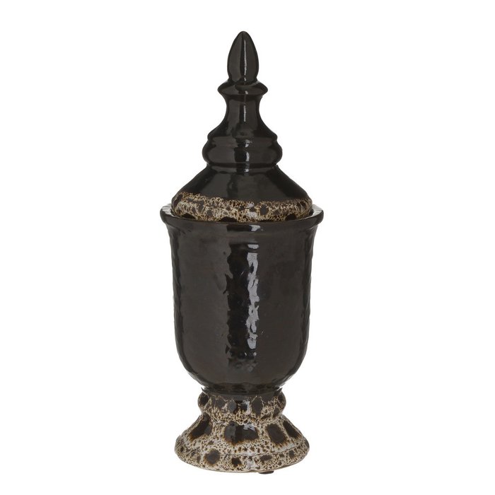 Керамическая ваза с крышкой черного цвета