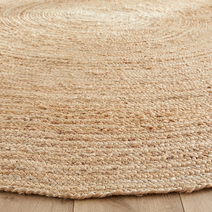 Ковер круглый плетеный из джута Hempy 250х250 бежевого цвета - купить Ковры по цене 17245.0