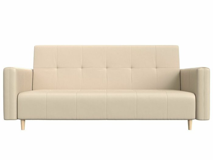 Прямой диван-кровать Вест бежевого цвета (экокожа) - купить Прямые диваны по цене 26999.0