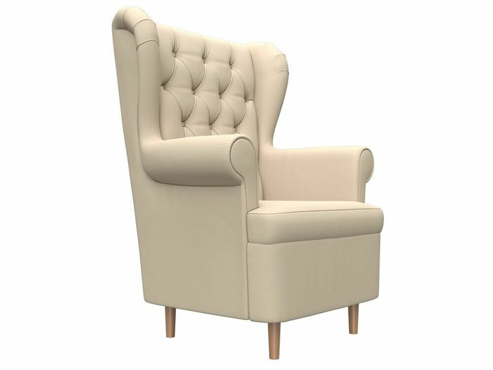 Кресло Торин Люкс бежевого цвета (экокожа) - лучшие Интерьерные кресла в INMYROOM