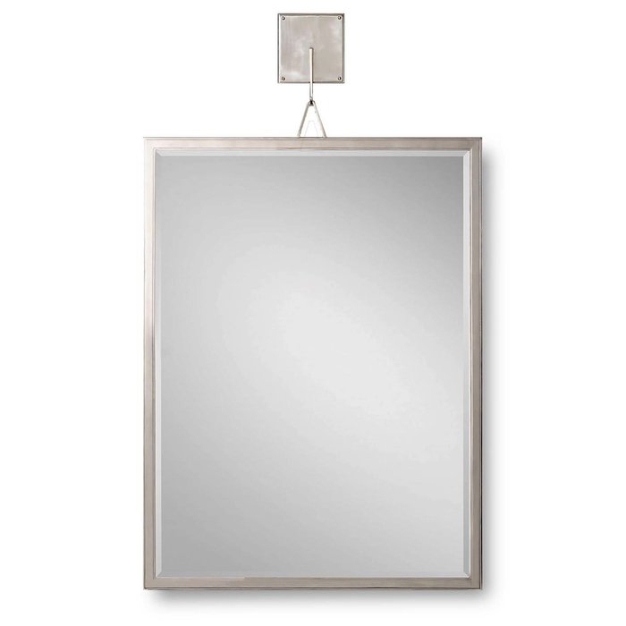 Металлическое настенное зеркало Icon 90x120 серого цвета 