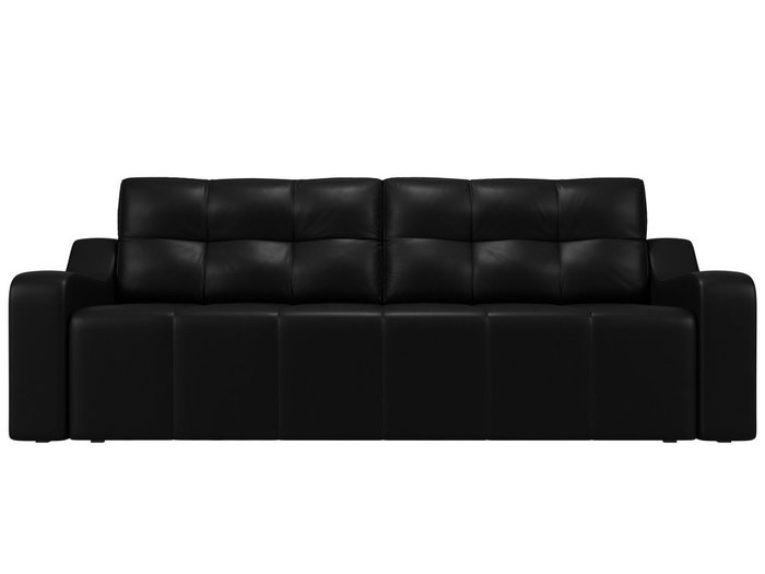 Прямой диван-кровать Итон черного цвета (экокожа) - купить Прямые диваны по цене 46999.0