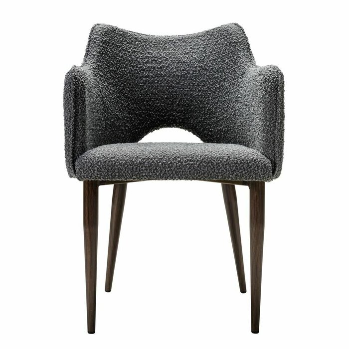 Стул Ralf Vent темно-серого цвета с коричневыми ножками - купить Обеденные стулья по цене 16800.0