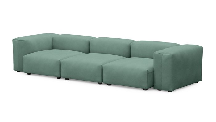 Прямой диван Фиджи трехсекционный темно-мятного цвета - купить Прямые диваны по цене 75300.0