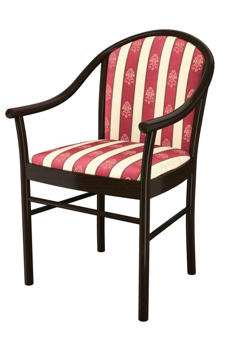 Стул-кресло деревянный Анна бордового цвета
