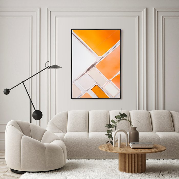 Репродукция картины Salt lakes, orange and pink, No 1, 2024г. - лучшие Картины в INMYROOM