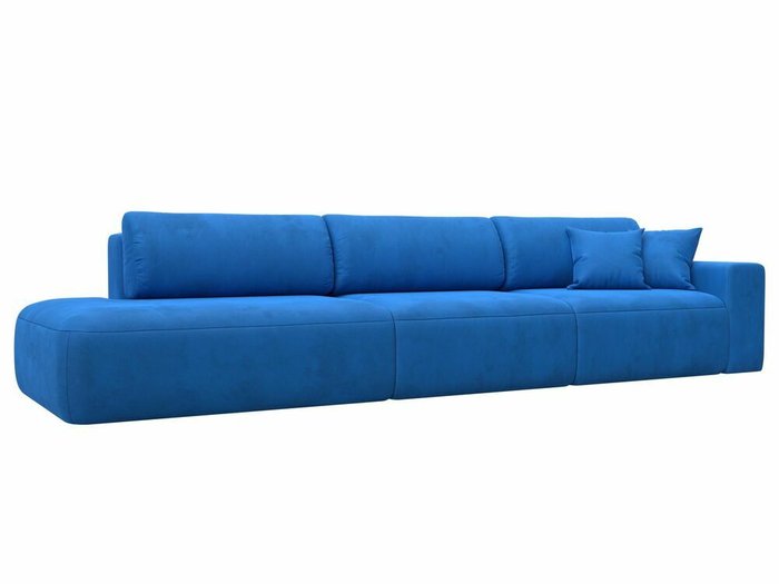 Диван-кровать Лига 036 Модерн Лонг темно-голубого цвета с правым подлокотником