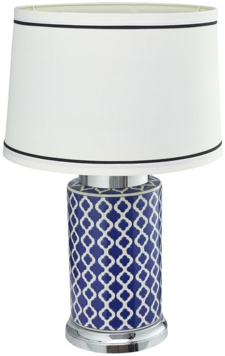 Керамическая настольная лампа с белым абажуром