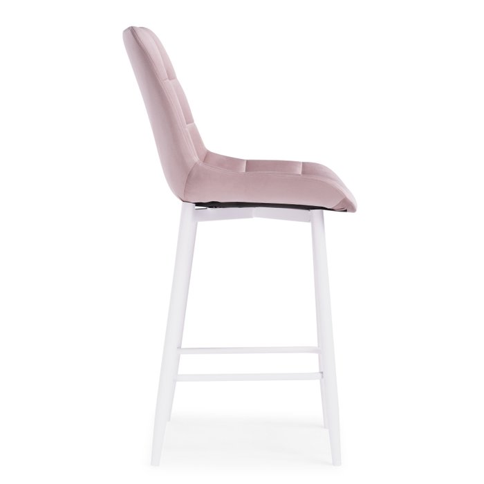 Стул полубарный Алст розового цвета на белых ножках - лучшие Барные стулья в INMYROOM